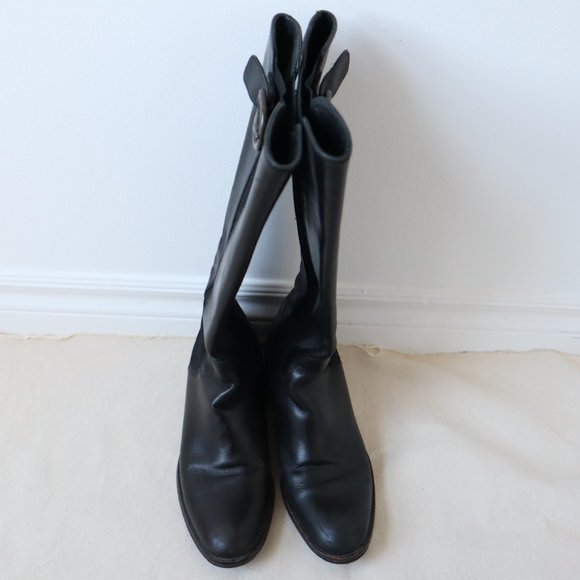 Vero Cuoio Black Leather Riding Boots, Size 5 - Picture 16 of 16